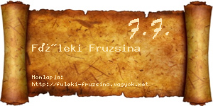 Füleki Fruzsina névjegykártya